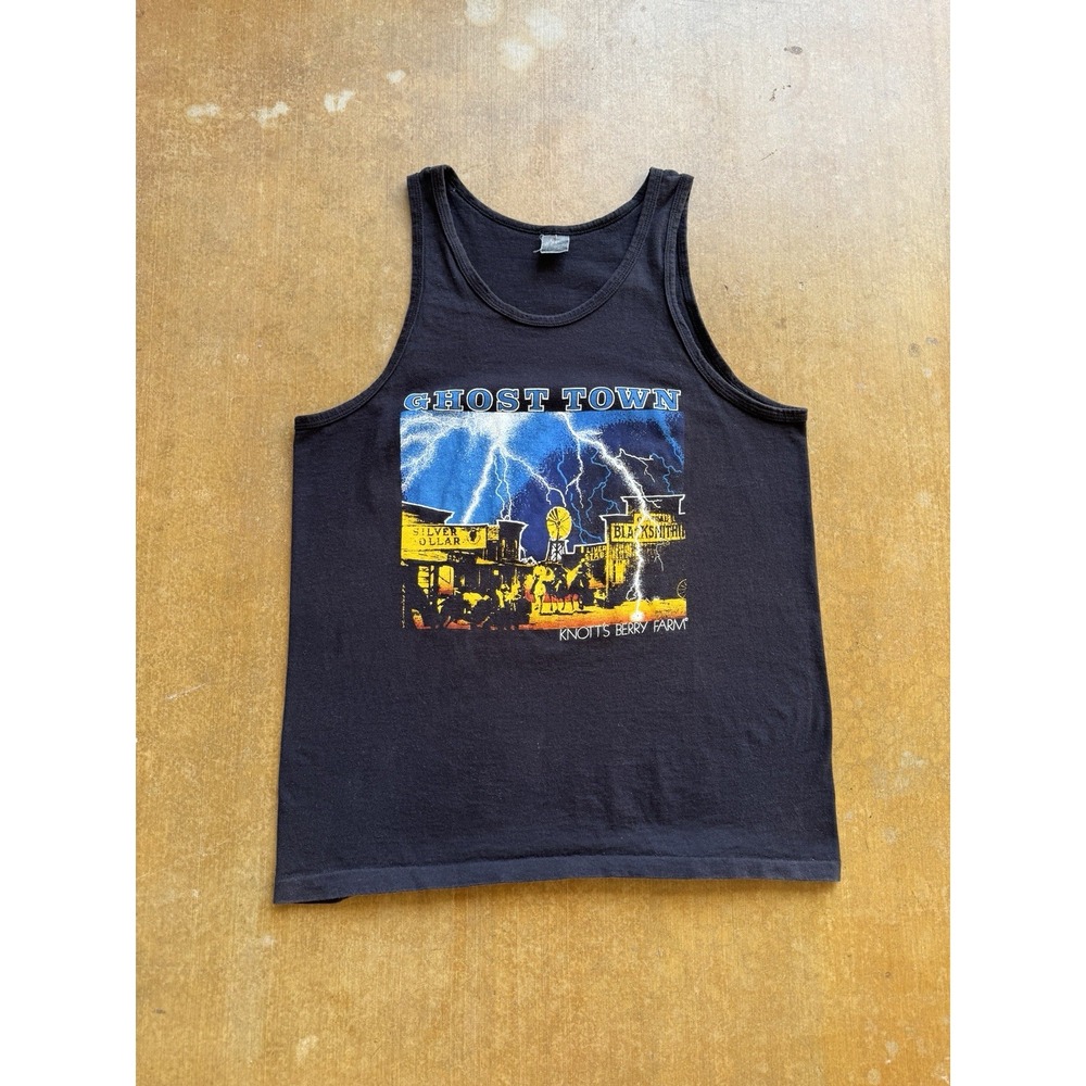 VTG 90s Ghost Town Knott’s Berry Farm California Western Themed Black Tank Top M